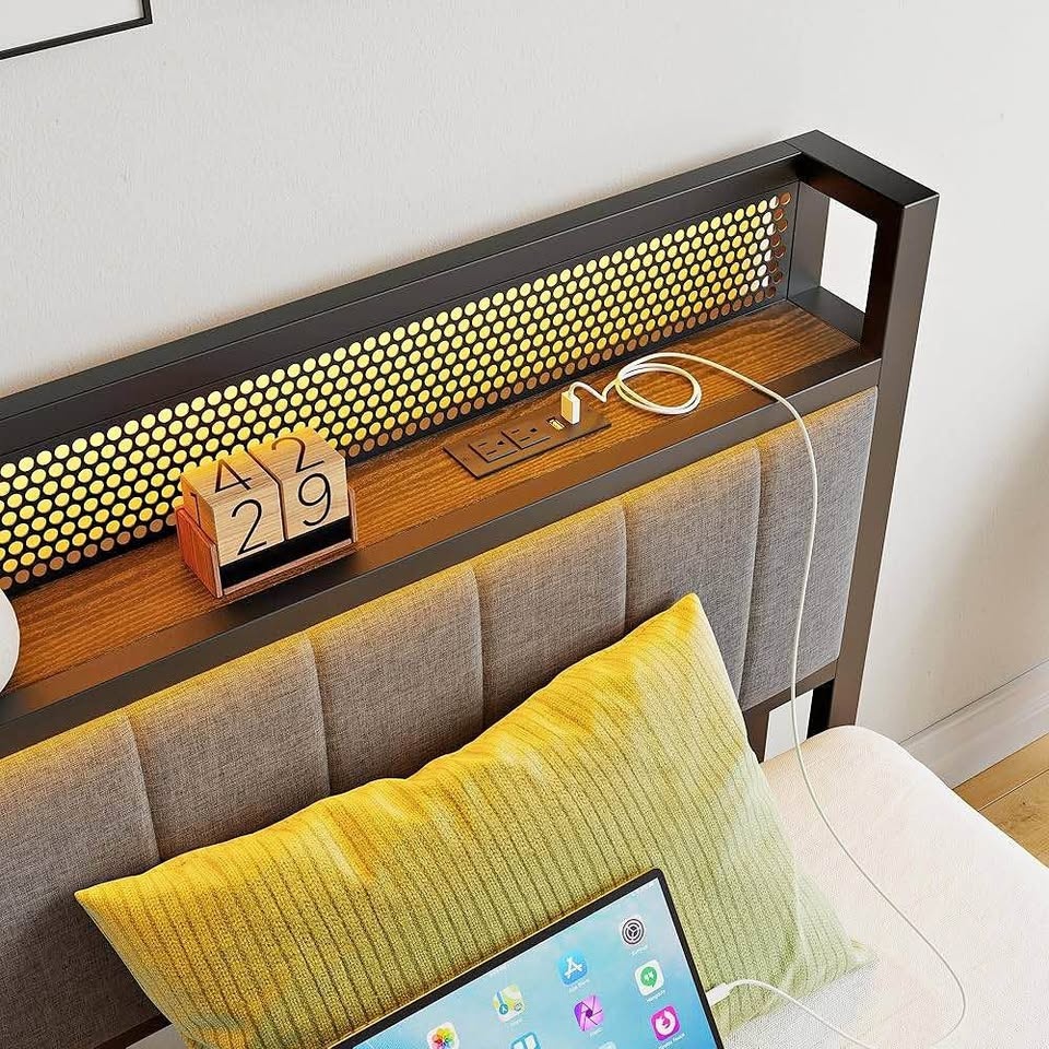 Twin bed With LED and Power Bar