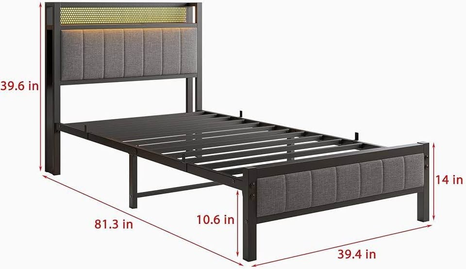 Twin bed With LED and Power Bar - photo 2