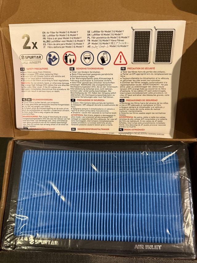 AIR FILTER FOR TESLA MODEL 3 & MODEL Y - photo 2
