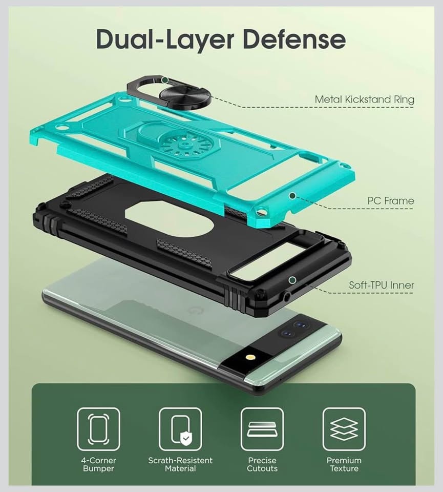 Google Pixel 6A Case with Camera Lens Protector & Ring - photo 3