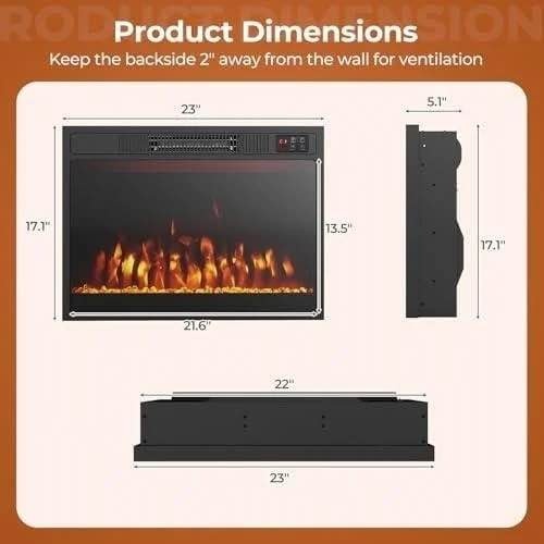 🔥NEW-COSTWAY 23" Electric Fireplace 🔥 - photo 3