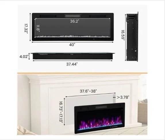 🔥 40” Electric Fireplace – Remote Control 🔥 - photo 3