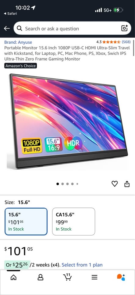 Portable Monitor 15.6” FHD 1080P - photo 2