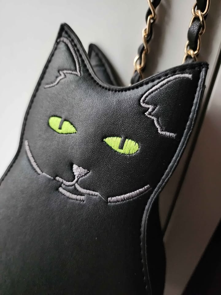 Cute Black Cat Handbag * Purse * Lucky Charm * Chain *Goth* NEW - photo 2