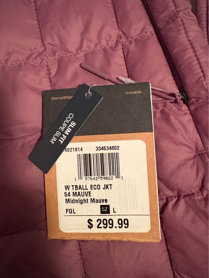 North face thermal ball mauve women’s jacket sz large - photo 3