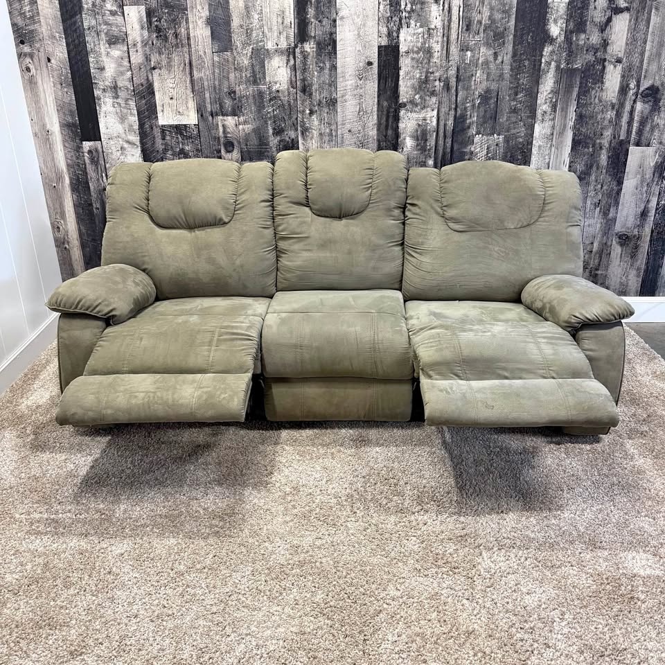 Olive Green Reclining Sofa