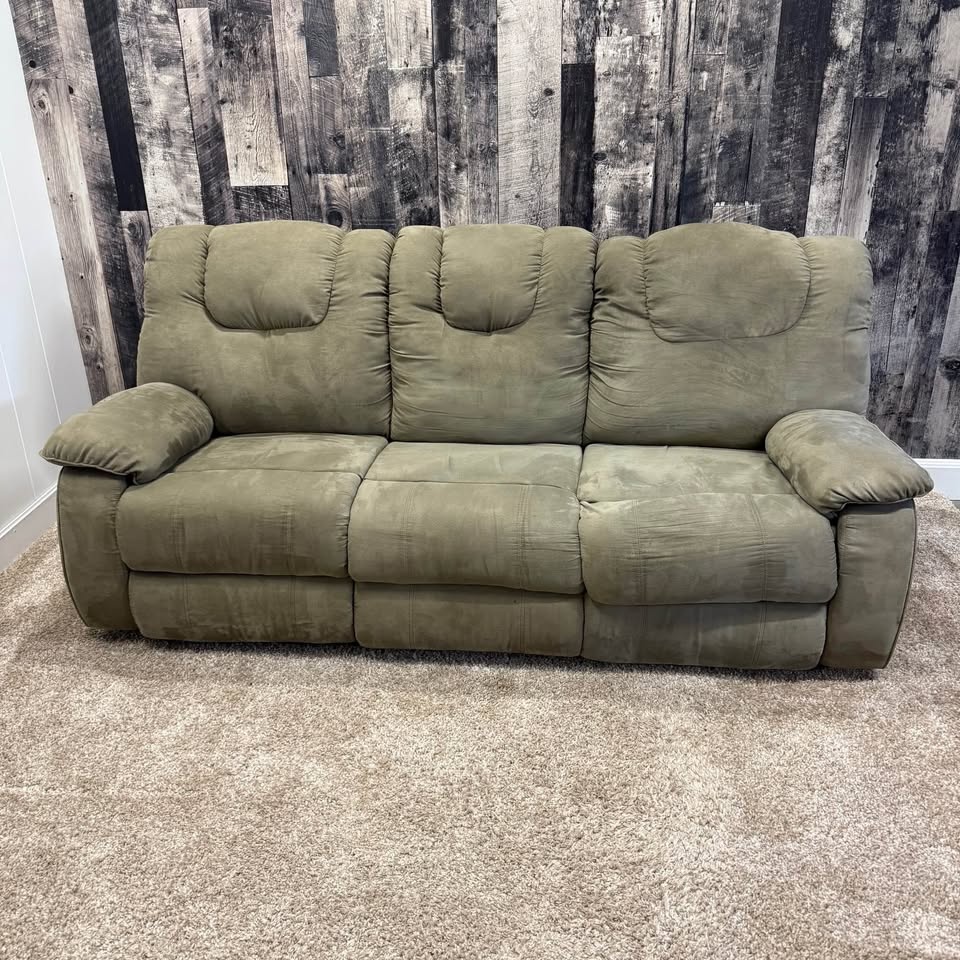 Olive Green Reclining Sofa - photo 2