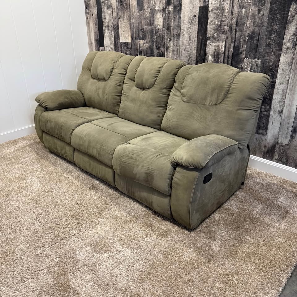 Olive Green Reclining Sofa - photo 3