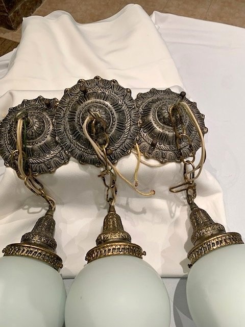 Ceiling Fixtures Lights Vintage Milk Glass 3 Fixtures