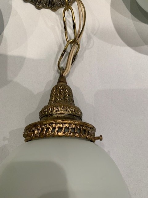 Ceiling Fixtures Lights Vintage Milk Glass 3 Fixtures - photo 5