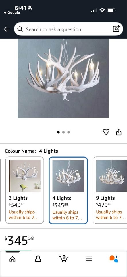 Beautiful white “rustic resin antler chandelier” - photo 3