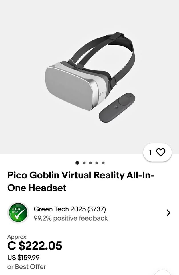 New PICO goblin, virtual reality, all in one headset