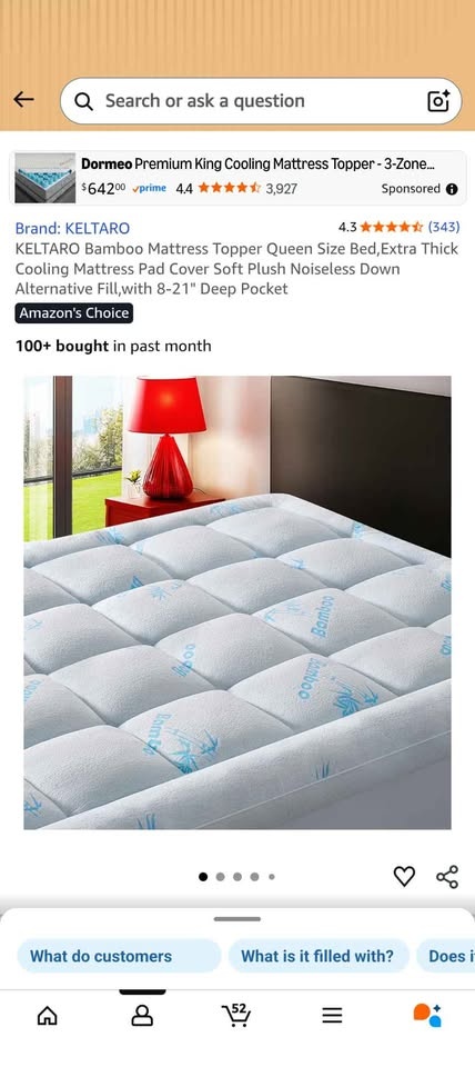 Bamboo queen size topper mattress - photo 2