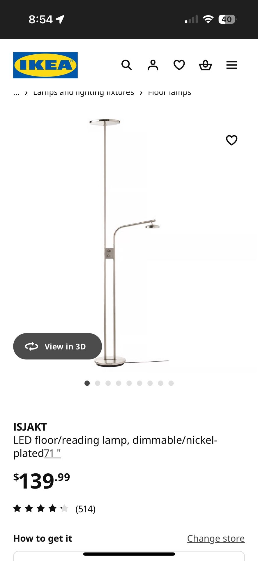 IKEA ISJAKT LED Floor Lamp – Needs Adapter - photo 2