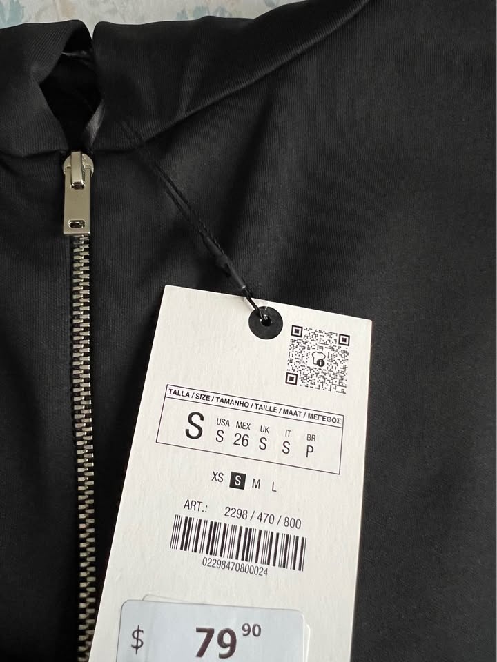 NEW Zara Neoprene Full-Zip Hoodie - photo 3