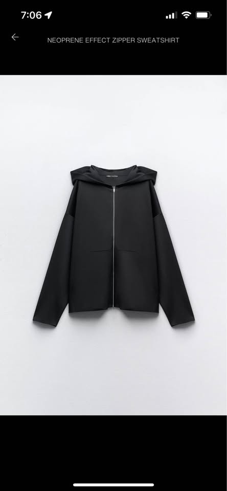 NEW Zara Neoprene Full-Zip Hoodie - photo 5
