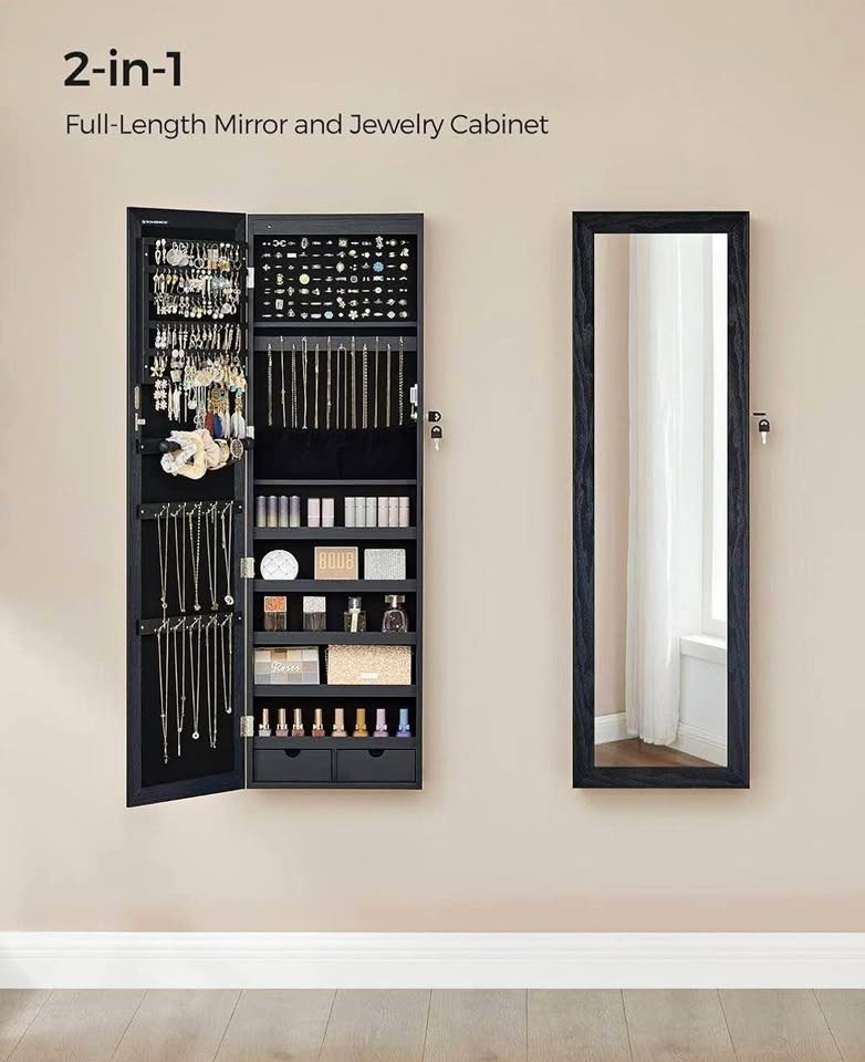 💎 SONGMICS LED Mirror Jewelry Cabinet (NEW)