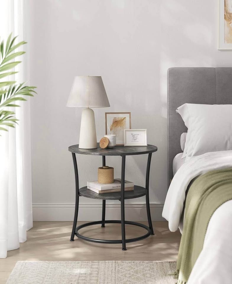 🆕 VASAGLE 2-Tier Round Side Table | Modern End Table - photo 2