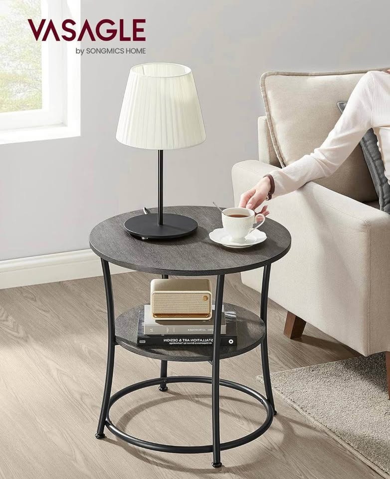 🆕 VASAGLE 2-Tier Round Side Table | Modern End Table - photo 5
