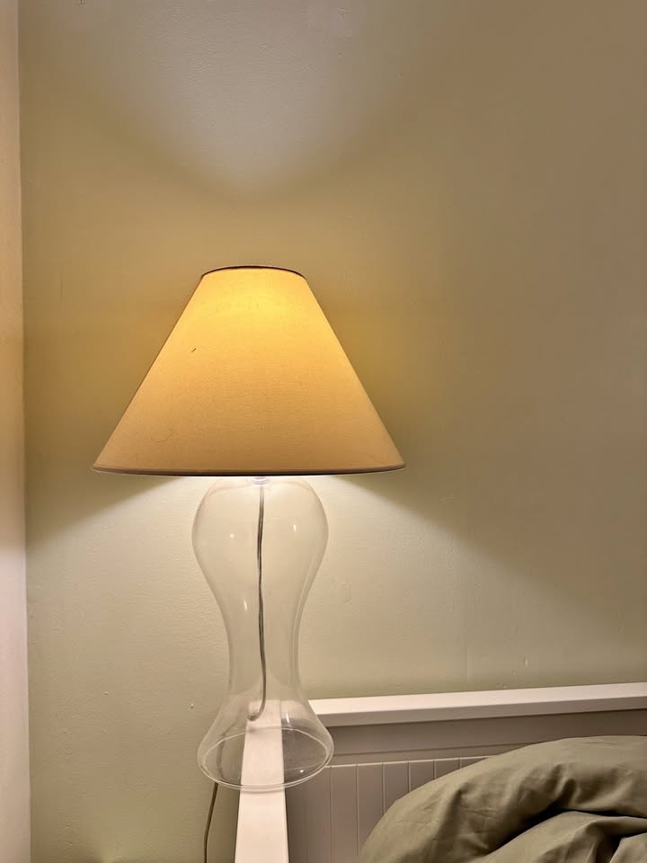 Table lamp with Transparent glass base