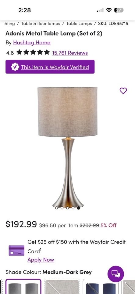 ✨ Modern Metal Table/ Bedside Lamp – Stylish & Elegant ✨ - photo 2