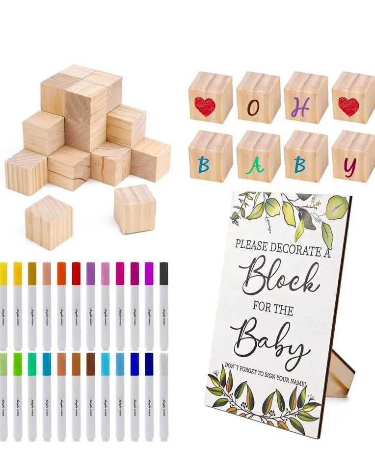 75pcs Baby Wooden Shower Games Kit thumbnail