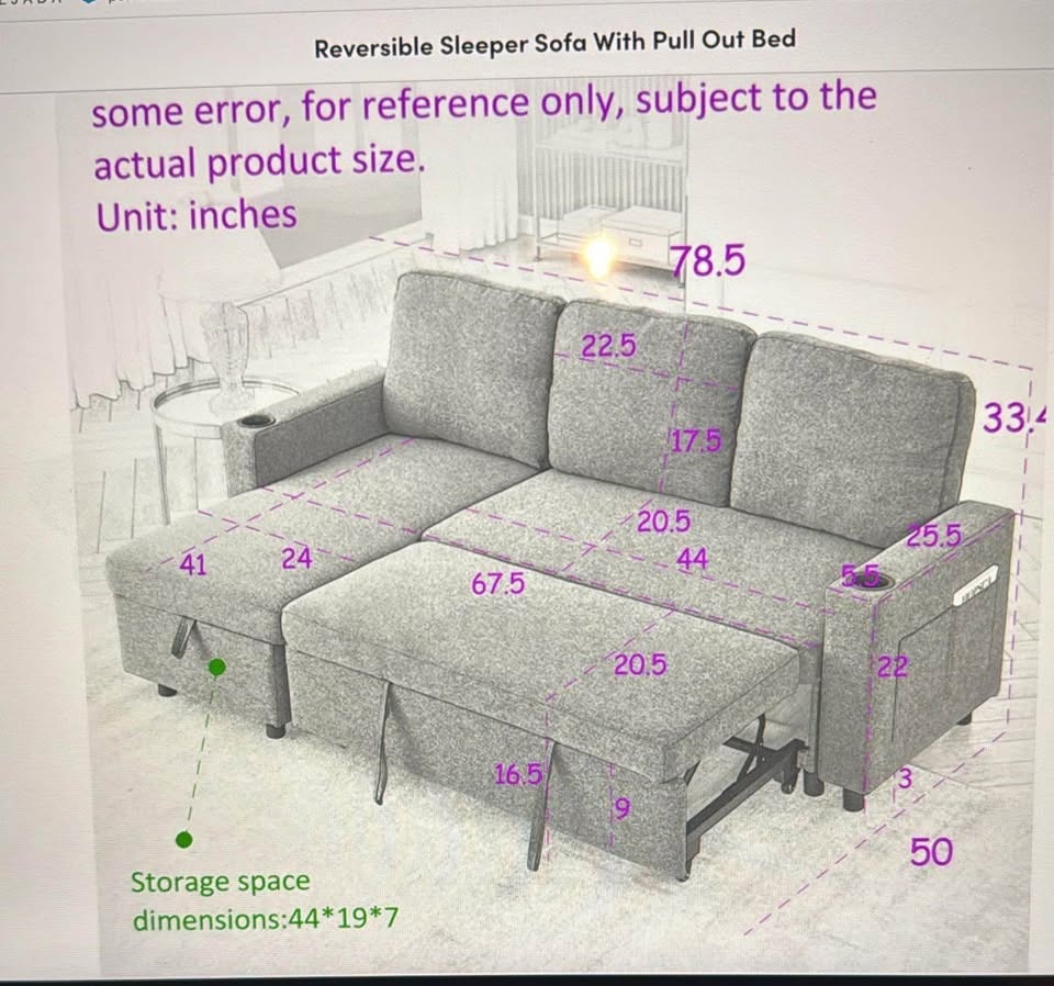 Sofa with pull out bed - photo 3