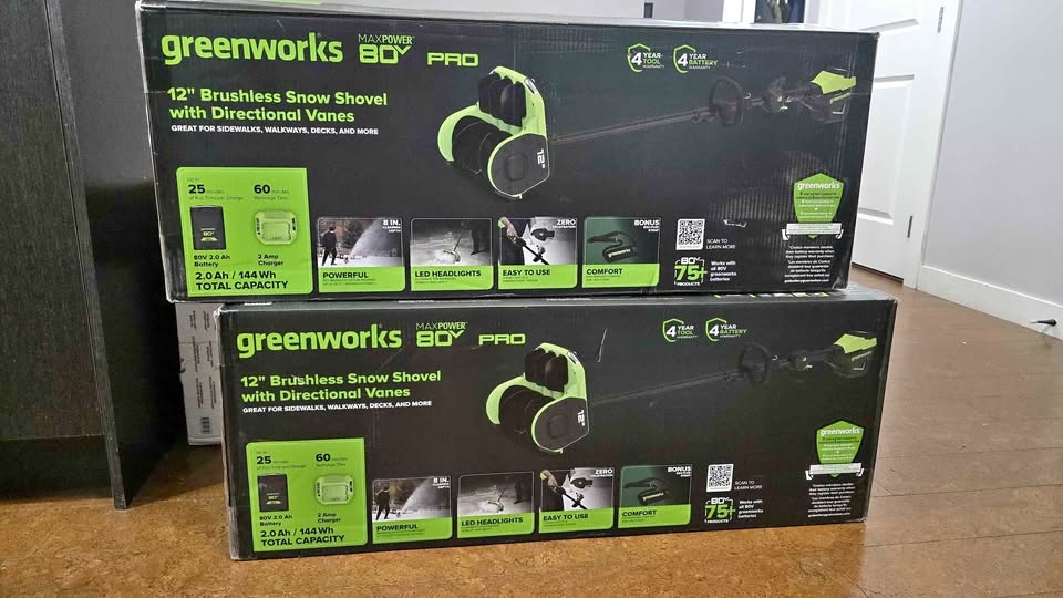 New - Greenworks 80V Snow Shovel (Battery + Charger)