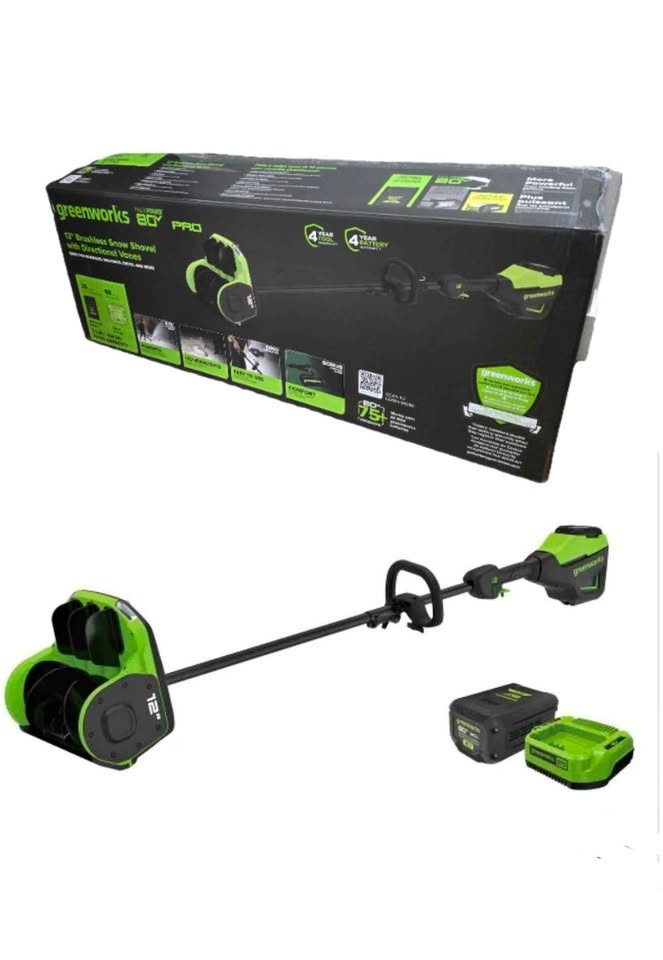 New - Greenworks 80V Snow Shovel (Battery + Charger) - photo 2
