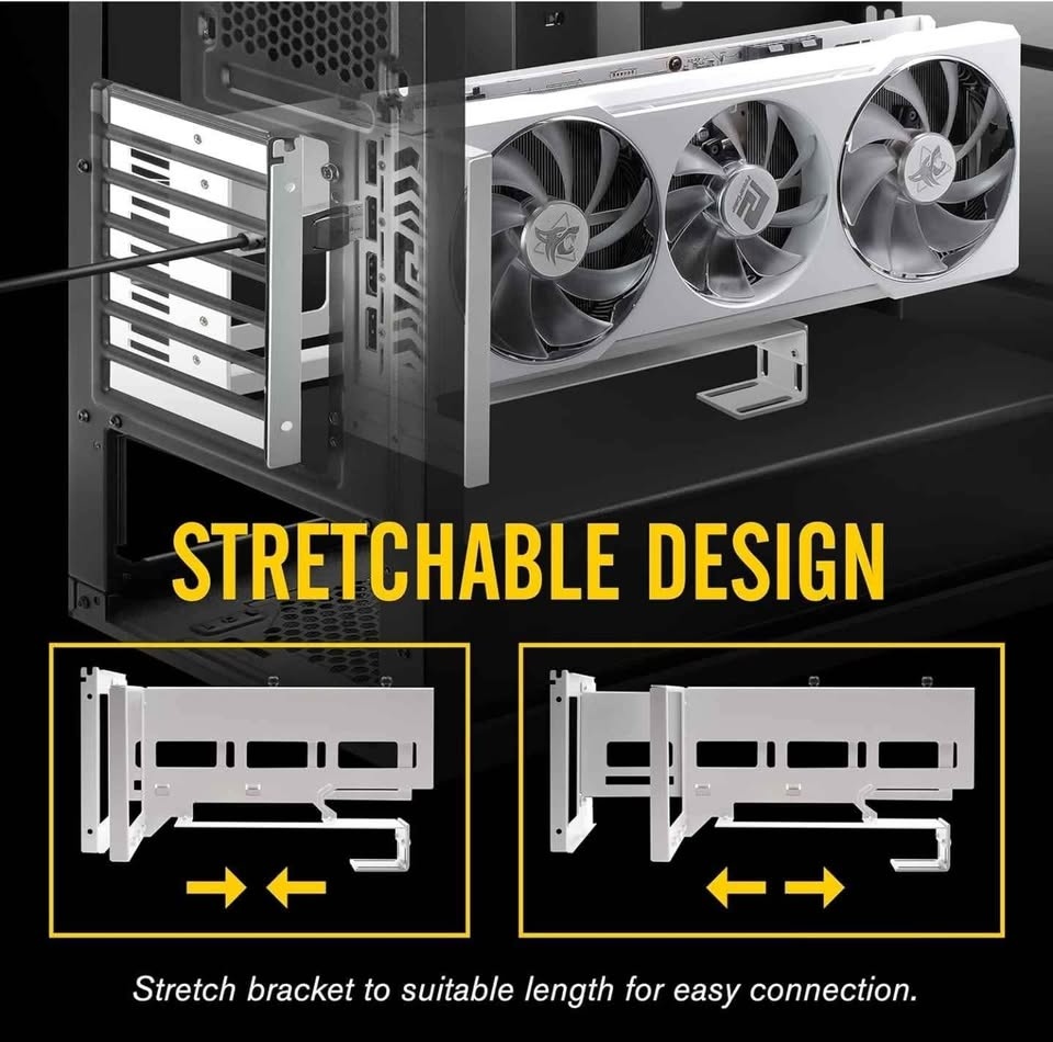 EZDIY-FAB Vertical PCIe 4.0 GPU Mount - White - photo 2