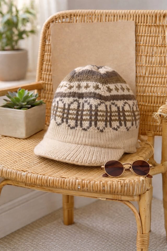 Unique Knit Winter Hat with Brim – Cozy & Stylish
