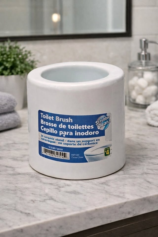 White Ceramic Toilet Brush Holder