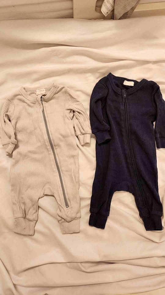 EUC Petit Lem Ribbed Modal Footless Sleepers NB