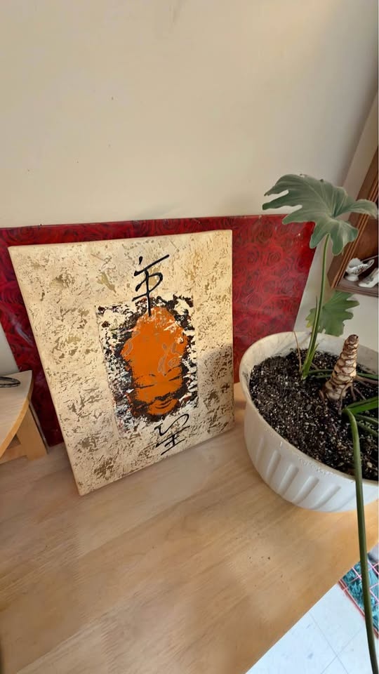 Large Textured Abstract Buddha Painting - Bali 2007🥕