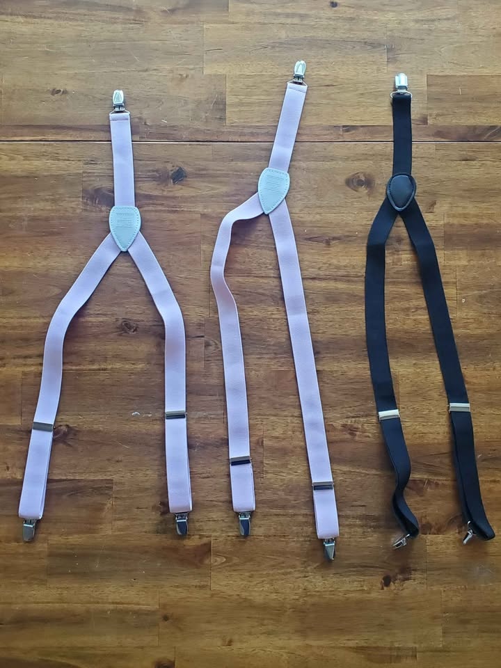 Boys Suspenders - Ring Boy, Ring Bearer - 1 Black, 2 Pink - photo 2