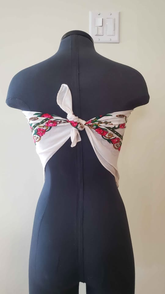 Chic Floral Patterned Scarf, Headwrap, Wrap, Top - photo 2