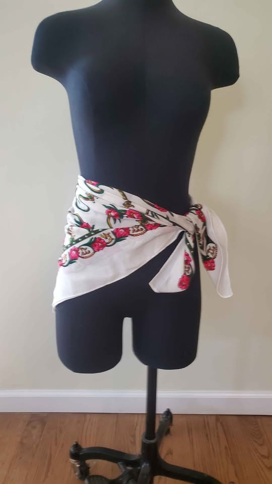 Chic Floral Patterned Scarf, Headwrap, Wrap, Top - photo 3