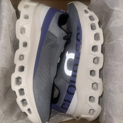 On Cloudmonster Running Shoes Mist/Blueberry 8.5M/10W