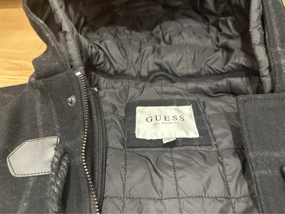 GUESS Los Angeles Men's Plaid Toggle Duffle Coat - Like New! - photo 2