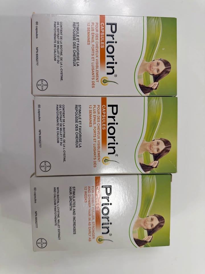 Priorin Capsules (Hair Growth) – 3 Boxes (60 caps each) – Exp 08