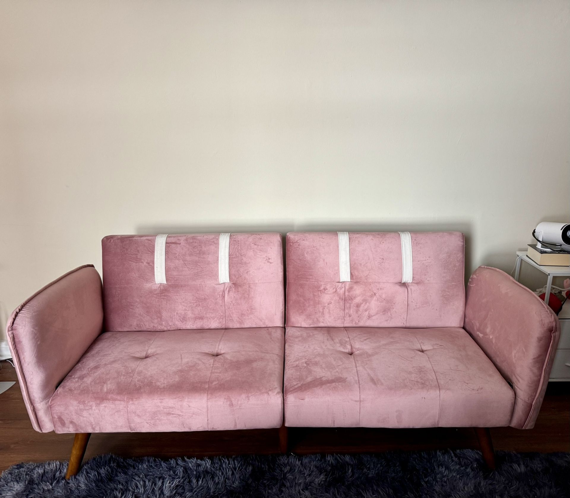 Velvet Futon Couch Sofa Bed – Twin Size