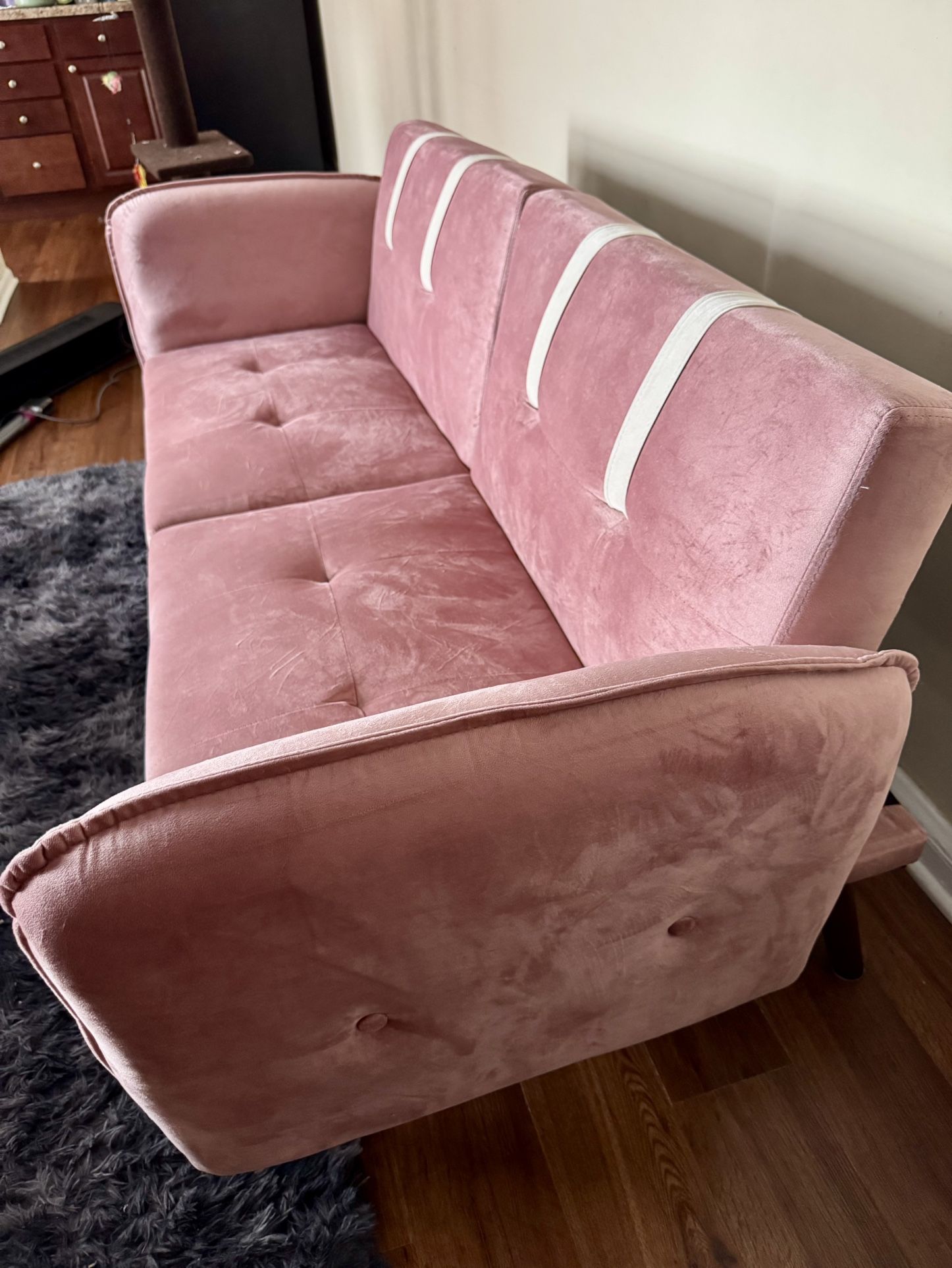 Velvet Futon Couch Sofa Bed – Twin Size - photo 3