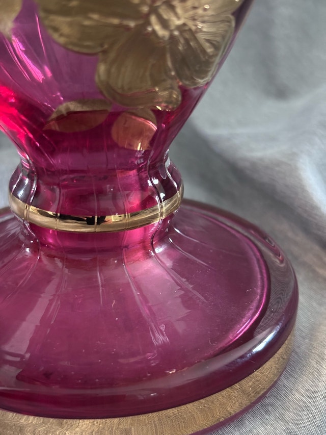 Cranberry Crystal Vase - photo 3