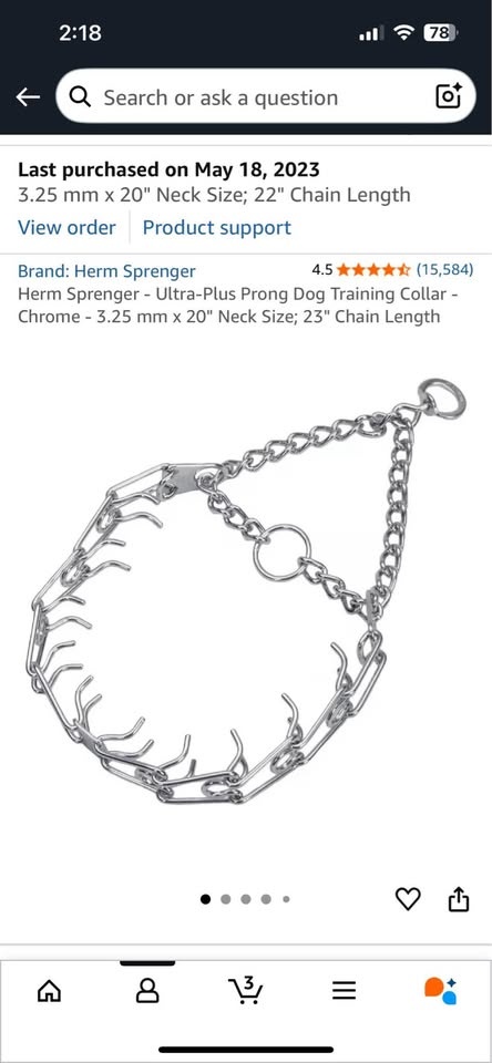 Herm. Springer Prong Dog Training Collar, 22 inch chain length - photo 2