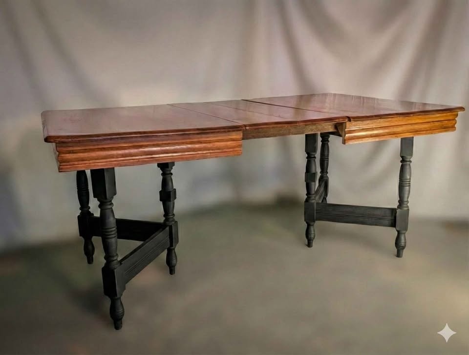 Antique 1920s Oak Draw-Leaf Dining Table | Restored Farmhouse St - photo 2
