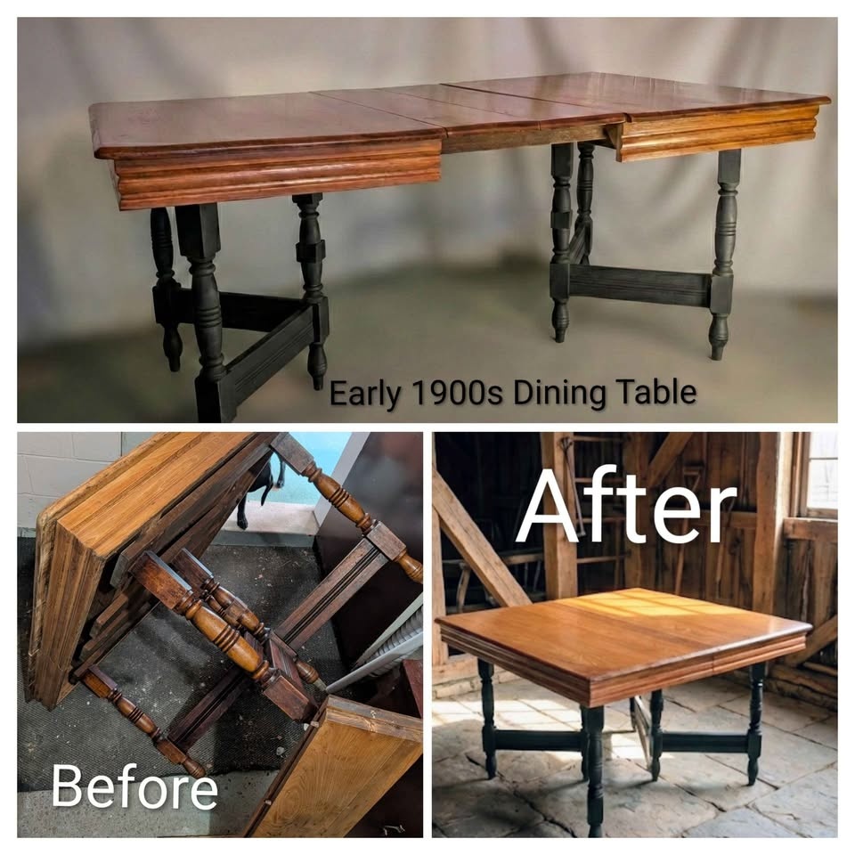 Antique 1920s Oak Draw-Leaf Dining Table | Restored Farmhouse St - photo 3