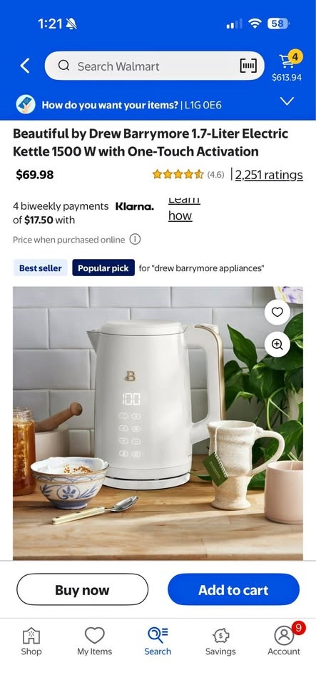 Beautiful by Drew Barrymore Electric Kettle – 1.7L (Almost New)
