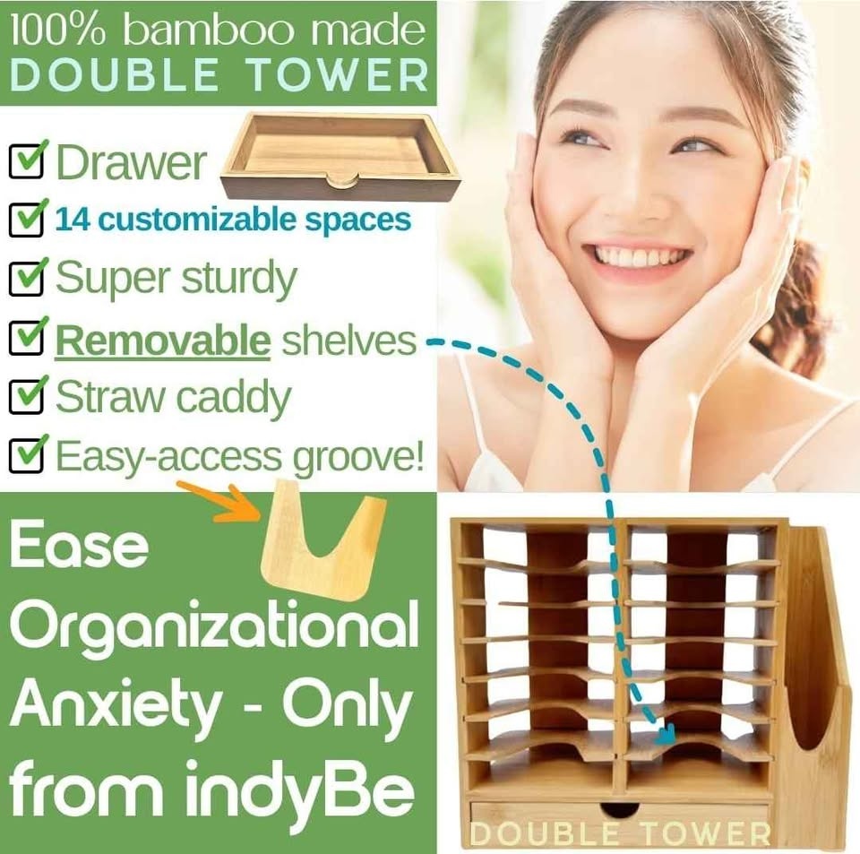 Indybe Bamboo Tumbler Lid Organizer ( Brand new in box) - photo 2