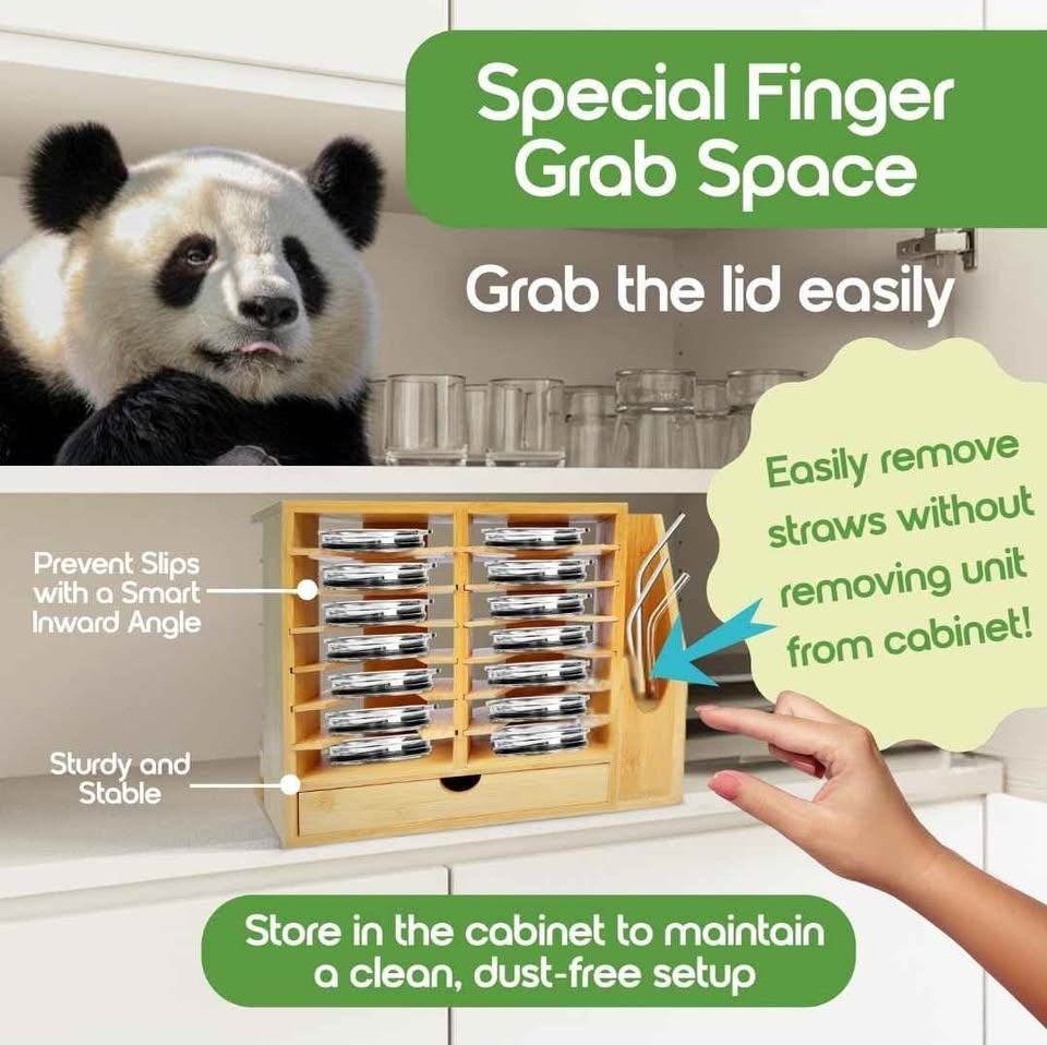 Indybe Bamboo Tumbler Lid Organizer ( Brand new in box) - photo 3