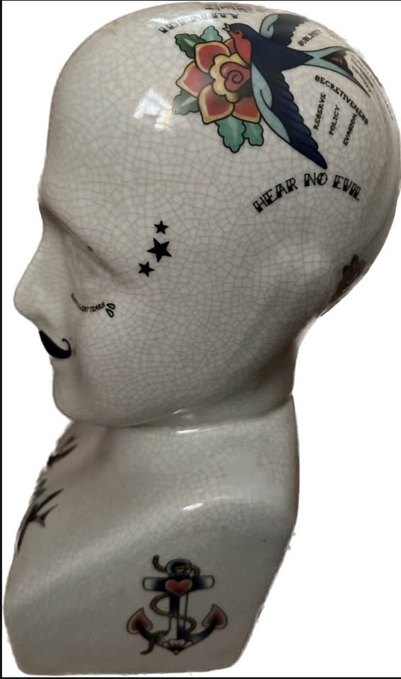 Phrenology tattoo bust - photo 2